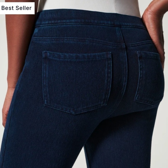 NWT Spanx Cropped High Rise Jean-ish Leggings Twilight Blue Rinse 3X - Picture 3 of 10